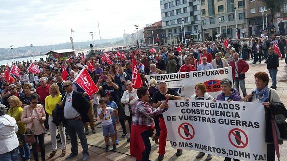 Asistentes a la manifestación. 