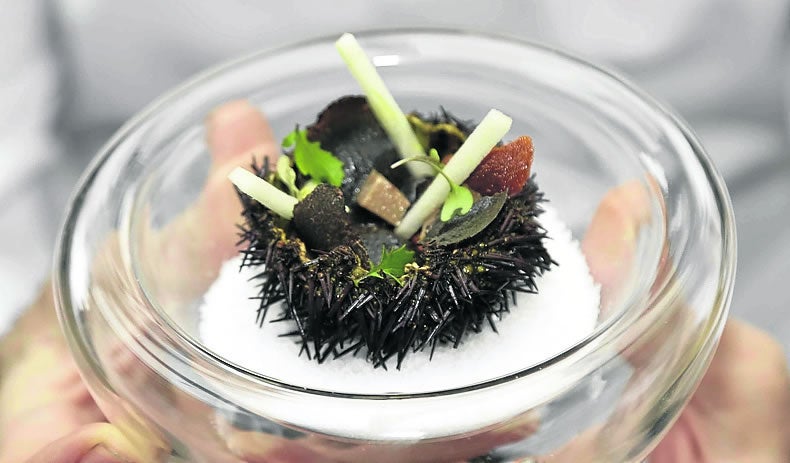 Oriciu, entrañas de arcea, manzana y trufa