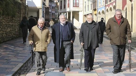 Armando Arias, Bernat Soria, Enrique González y José María Urbano, en Rivero.