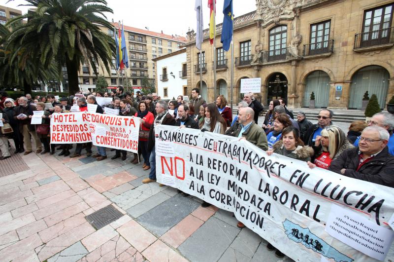 La concentración de hoy en Oviedo. 