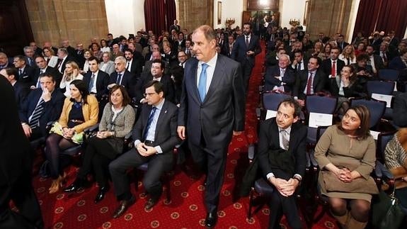 Álvaro Platero, durante la entrega del premio. 