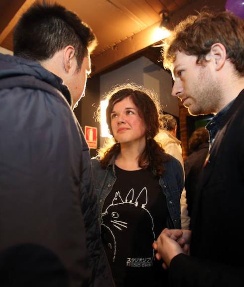 La candidata de la coalición, Sofía Castañón, ayer por la noche. 