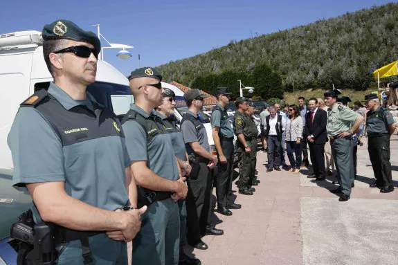 El dispositivo de la Guardia Civil fue presentado, como cada año, en la playa de Santa Marina. 