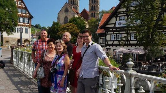 Diana y Heeiko –a la derecha– junto a los padres de ambos en Esslingen am Neckar.