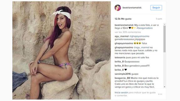 La foto en 'topless' de Beatriz, de Gran Hermano 17, que calienta las redes sociales