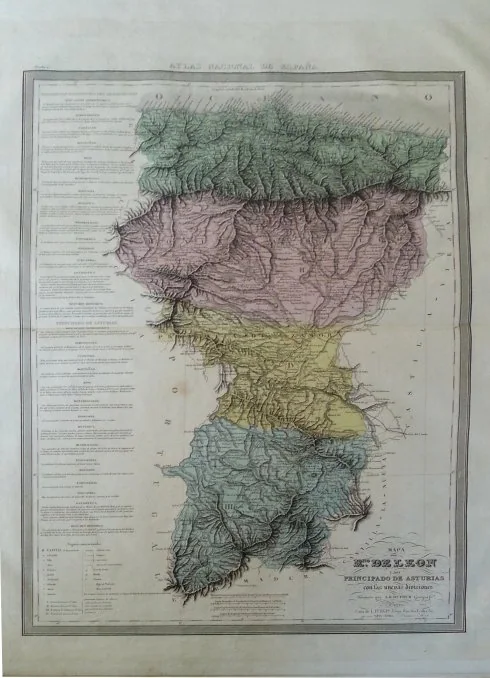 El Pueblo de Asturias muestra un atlas de España de 1837 y un mapa de 1855