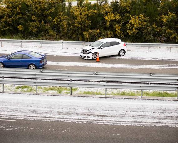 Uno de los accidentes registrados en la autovía. 