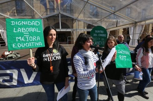 Concentración de educadoras el pasado miércoles.