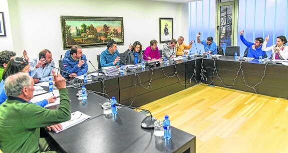 Los concejales del Ayuntamiento de Ribadesella aprueban por unanimidad uno de los puntos. 