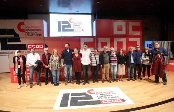 Jacinta Navas, José María Guzmán Pacios, Guillermo Fernández Díaz, Ana Flor Argüelles, Gerardo Luis Argüelles, Úrsula Szalata, José Manuel Zapico, Antonio Masa, Ahmad Rafat Tawfiq, Belén Barra, Ana María Rodríguez, Manuel Pérez Uría, Jorge Sánchez, Verónica González y Gilberto García Buelga componen la nueva ejecutiva de CC OO. 