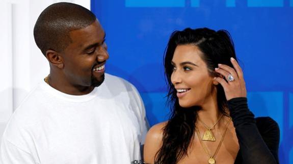Kanye West y Kim Kardashian.