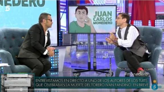 Tremenda bronca entre Jorge Javier Vázquez y Juan Carlos Monedero en el 'Deluxe'