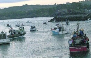 Algunas de las embarcaciones que participaron en la Alborada.