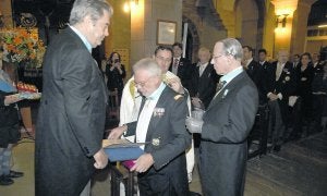 Uno de los nobles que prestaron juramento ayer en San Tirso. ::
JESÚS DÍAZ