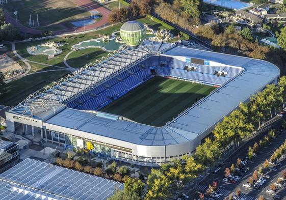 Foto aérea del estadio de Mendizorroza.
