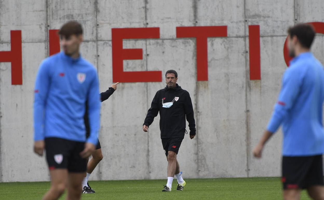 Imanol de la Sota en un entrenamiento del Bilbao Athletic. 