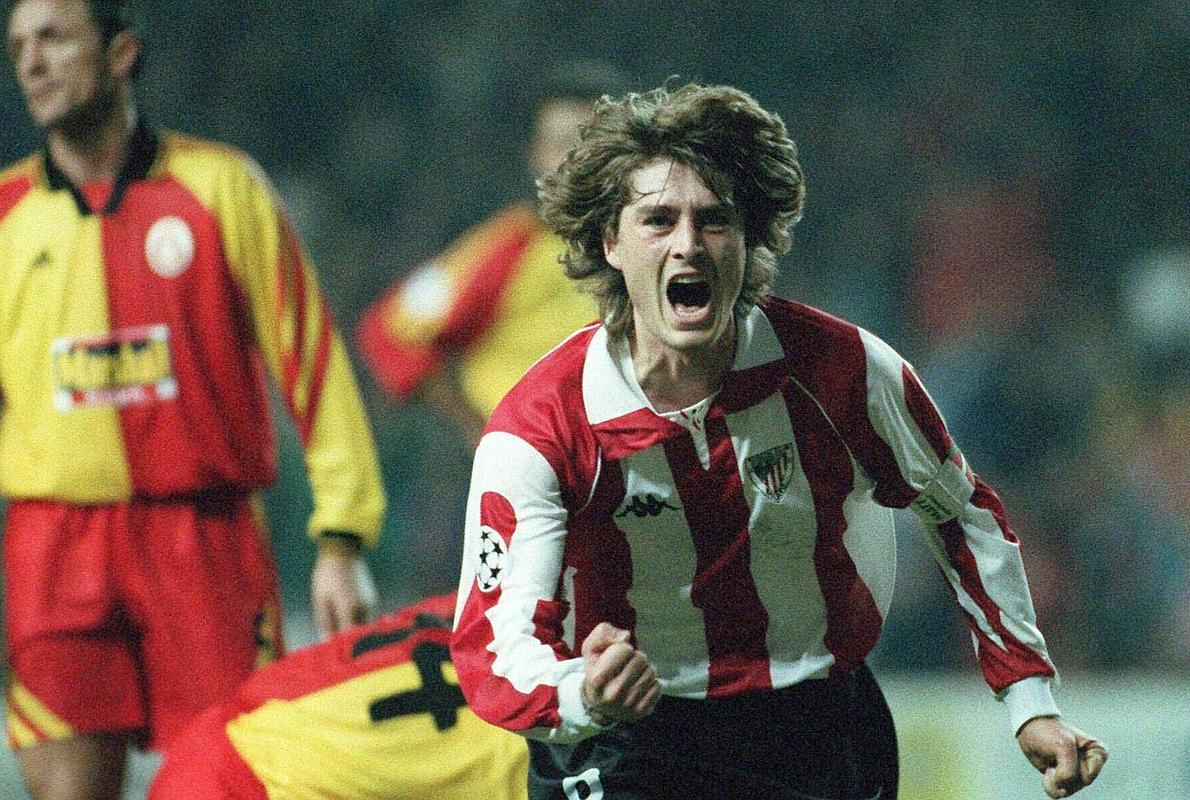 Guerrero celebra el último gol del Athletic en Champions, contra el Galatasaray.