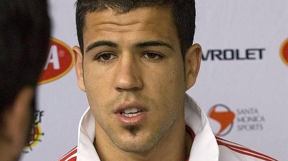 Alvaro Domínguez, durante una concentración con la selección española.