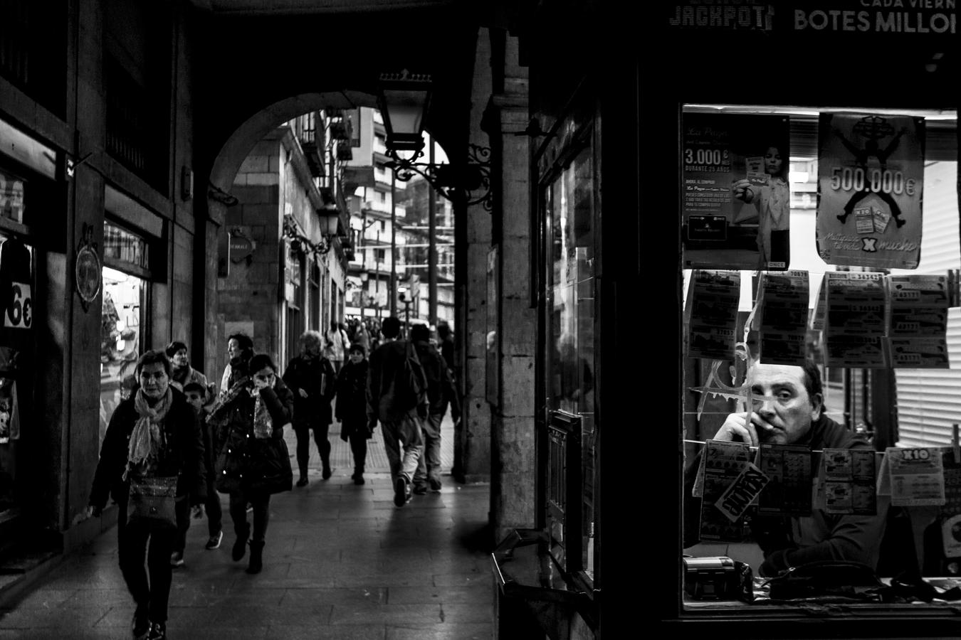 Vendedor de la ONCE en La Ribera.