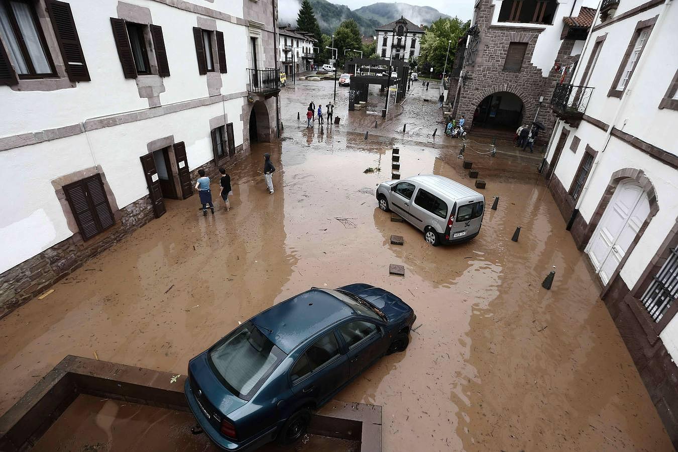 Inundación en la localidad navarra de Elizondo