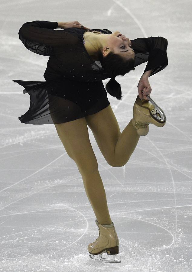 La rusa Elisaveta Tuktamysheva, que se ha impuesto en el programa corto femenino.