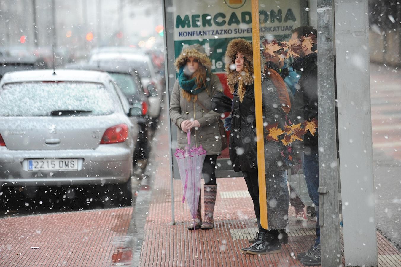 Vitoria saluda la primavera con una inesperada nevada