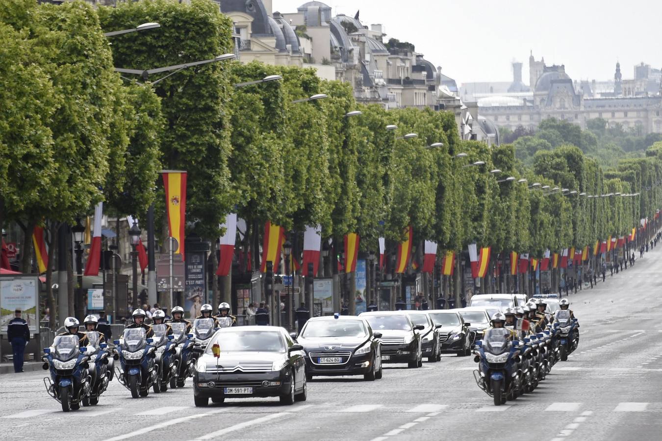 Un momento de la visita oficial de los Reyes a París.