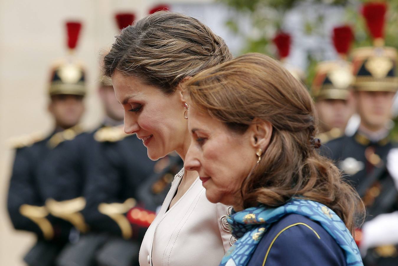 Segolene Royal y la reina Letizia.