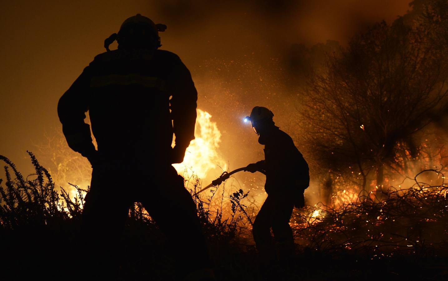 El incendio declarado en Berango, en imágenes