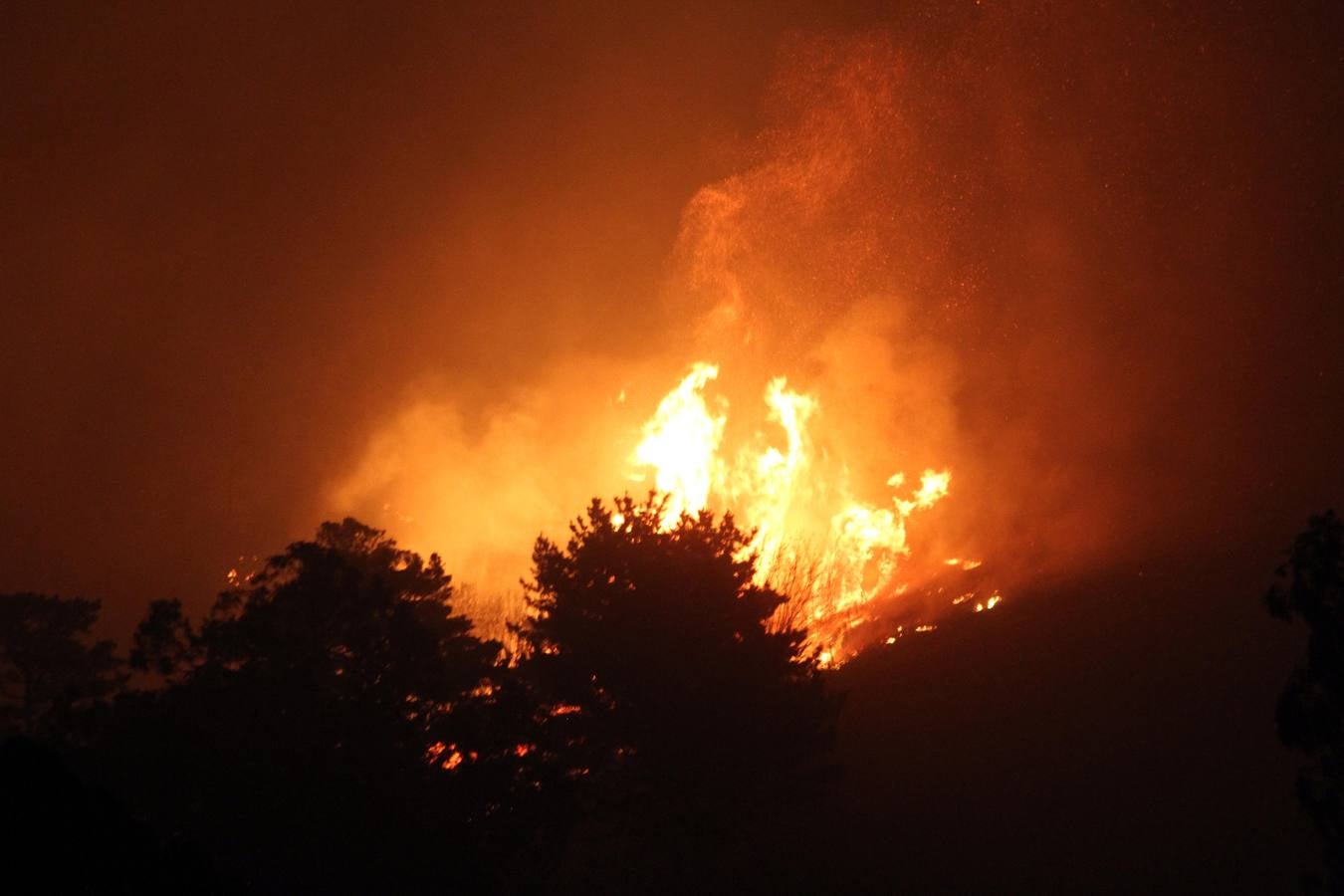 El incendio declarado en Berango, en imágenes