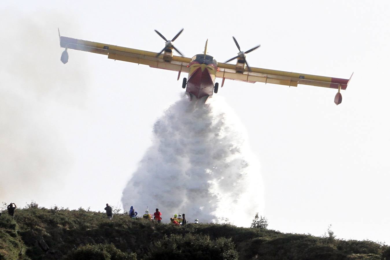 La lucha contra el fuego en Berango