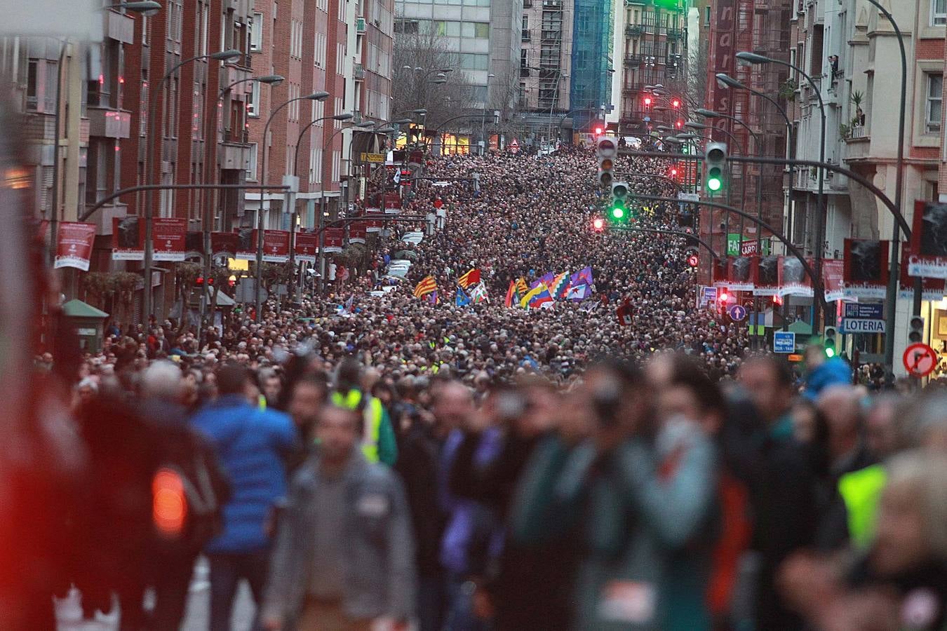 Manifestación a favor de los presos de ETA en Bilbao
