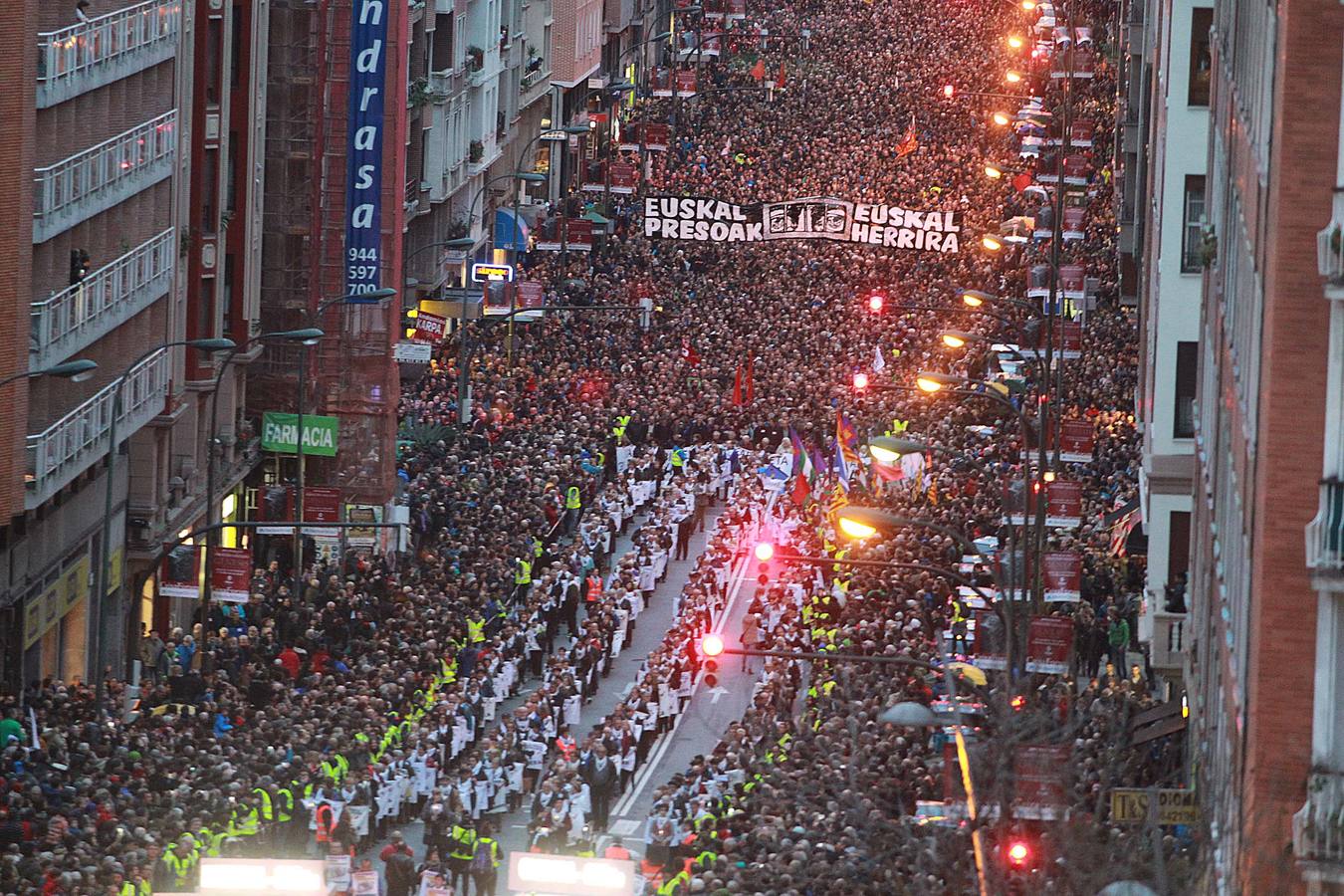 Manifestación a favor de los presos de ETA en Bilbao