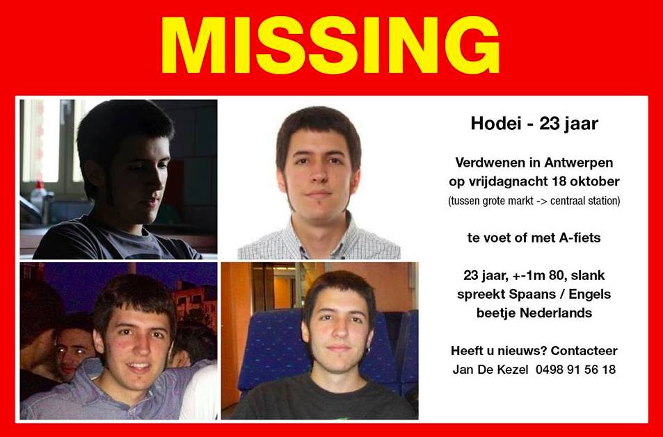 Hodei Egiluz acude en abril de 2013 a Amberes (Bélgica) para realizar unas prácticas. Tras varios meses, la empresa le ofrece un contrato y decide aceptarlo. El 19 de octubre de 2013, Hodei sale con sus amigos por el centro de la localidad. A las 3 de la madrugada se le pierde la pista. Sus amigos comienzan a mover imágenes del joven por las redes sociales.