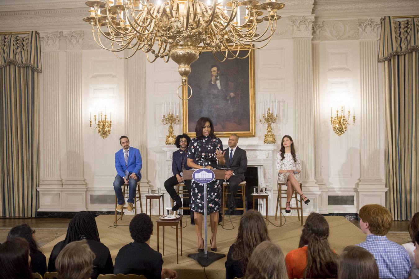 Michelle Obama habla en la Casa Blanca sobre la importancia del teatro