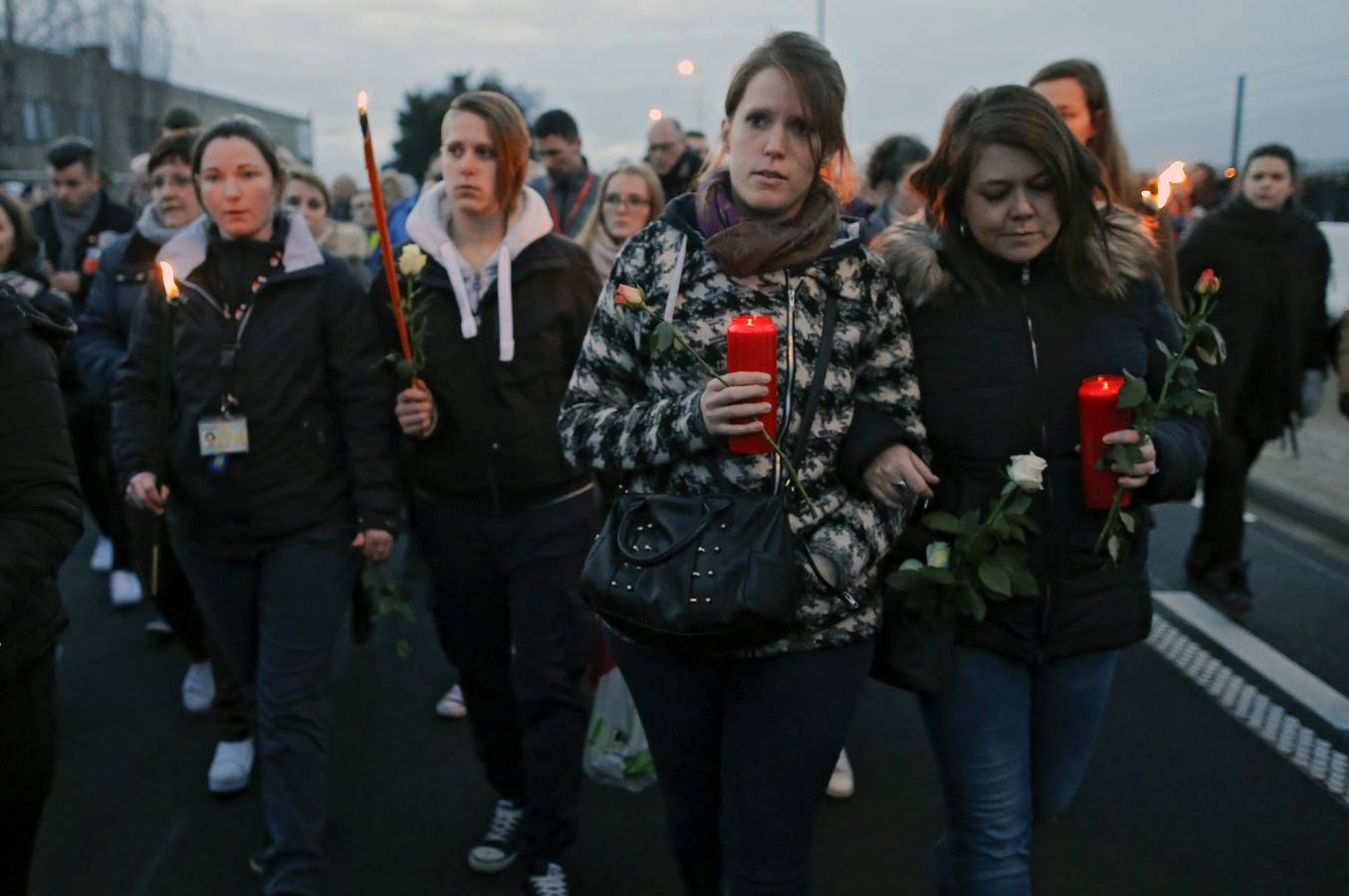 Marcha silenciosa celebrada en memoria de las víctimas de los atentados de Bruselas