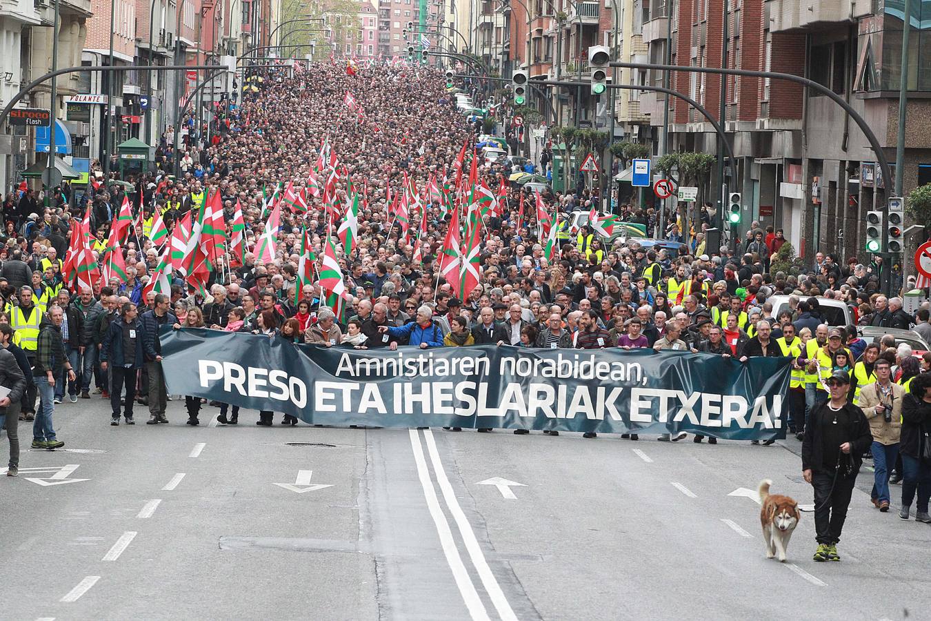 Manifestación en favor de los presos de ETA en Bilbao