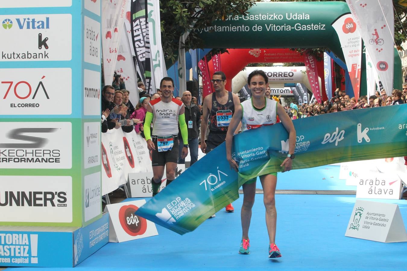 La línea de meta del Maratón Martín Fiz