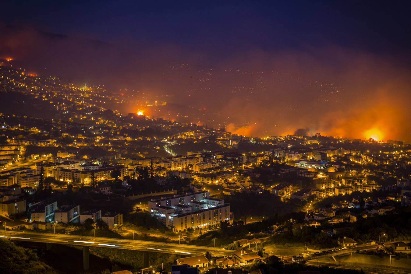 Las imágenes del incendio de Funchal
