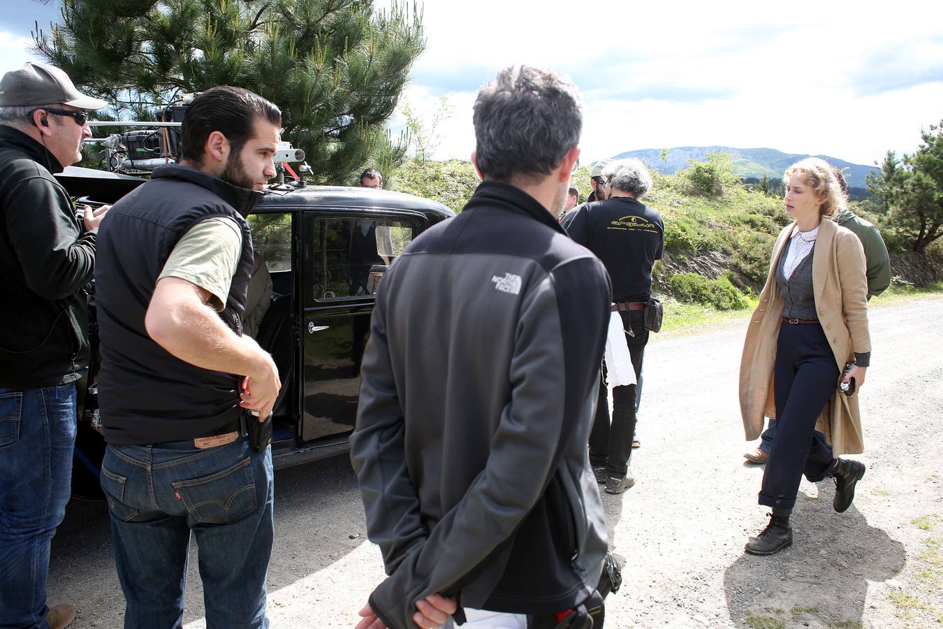 Ingrid Garcia Jonsson durante el rodaje de 'Gernika'. 