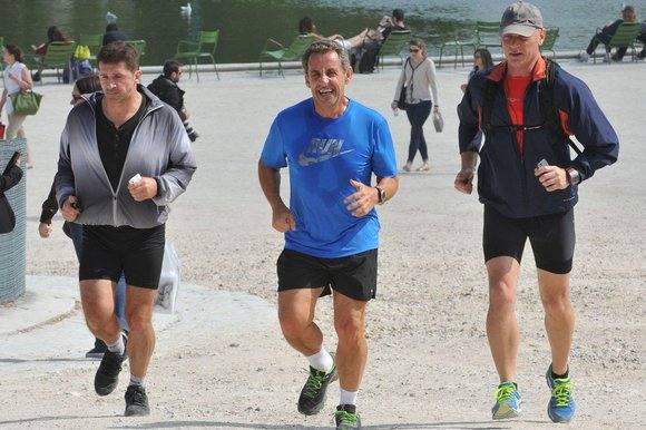 Nicolas Sarkozy en una sesión de running.