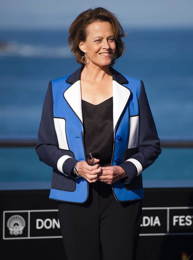 Así ha posado Sigourney Weaver en San Sebastián