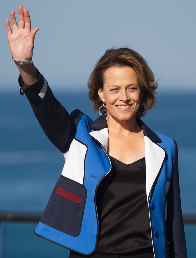 Así ha posado Sigourney Weaver en San Sebastián