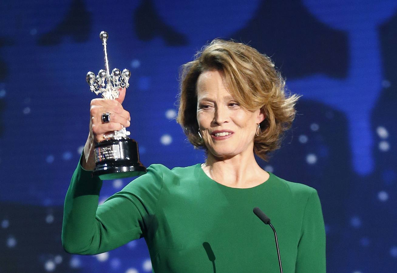Así ha posado Sigourney Weaver en San Sebastián