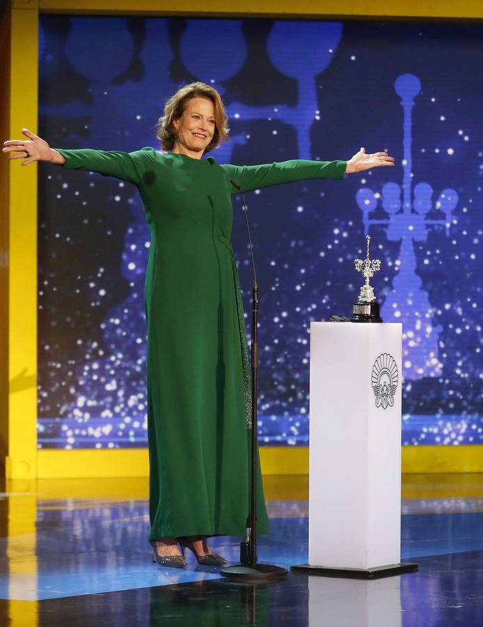 Así ha posado Sigourney Weaver en San Sebastián