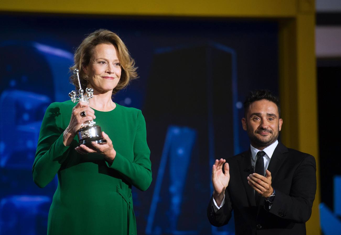 Así ha posado Sigourney Weaver en San Sebastián