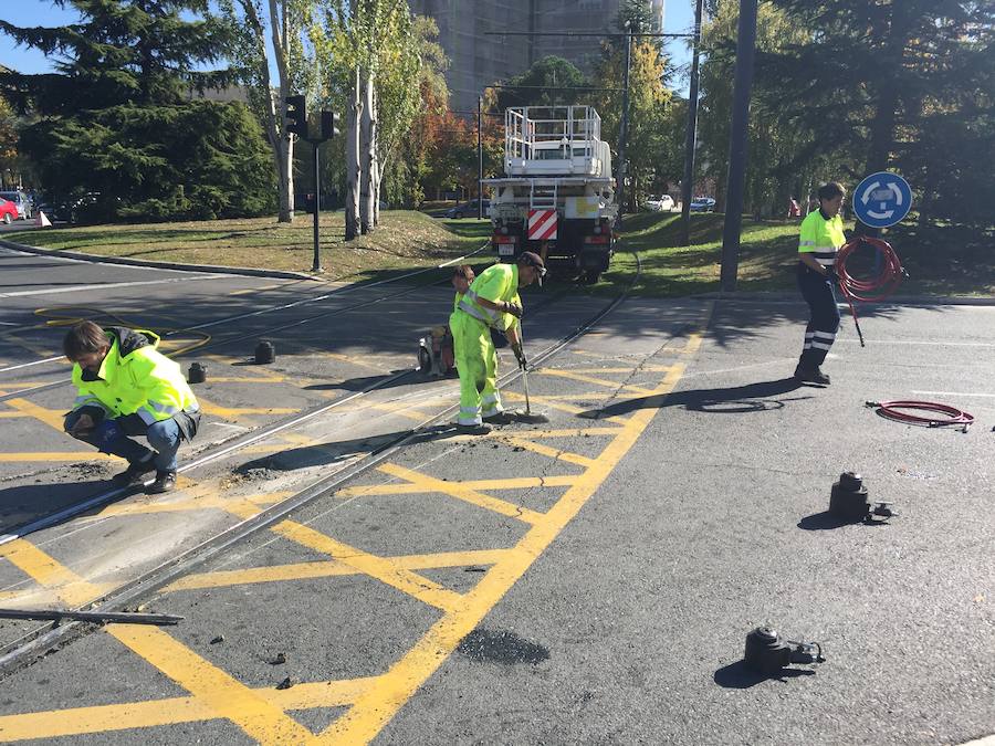 Nuevo accidente del tranvía en el barrio vitoriano de Lakua