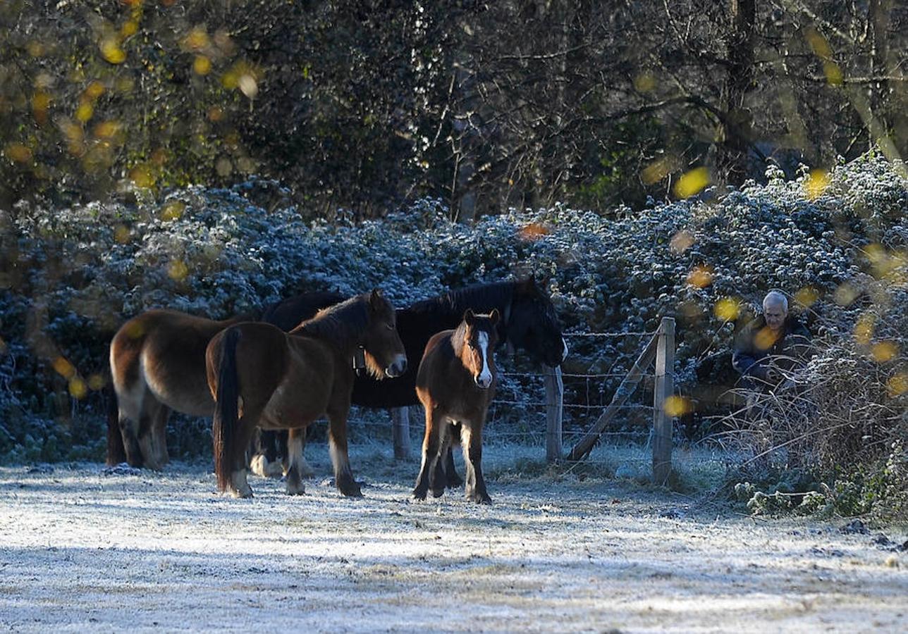 Así de fría estaba la mañana en El Regato y en Otxandio