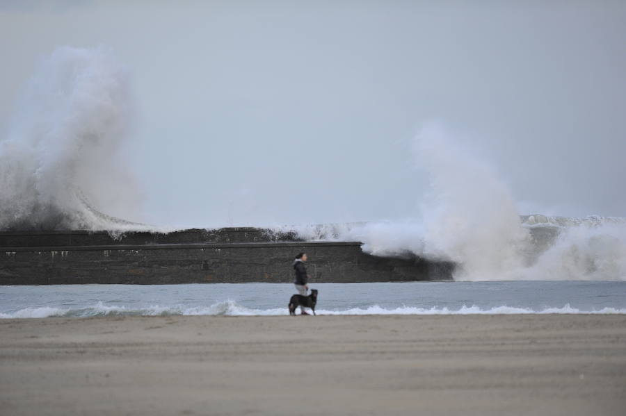 Viento y oleaje en Plentzia.