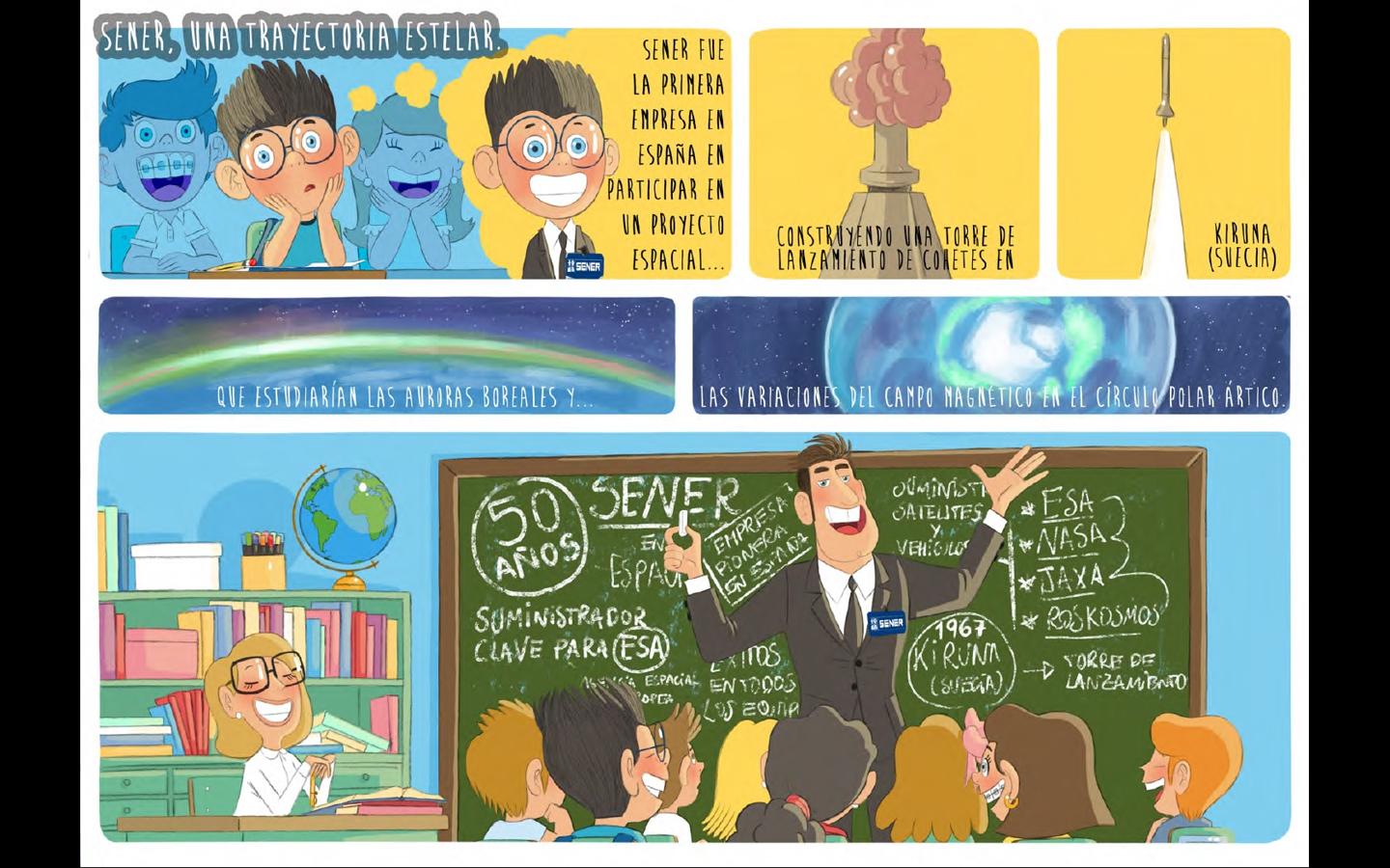 Sener celebra sus 50 años de carrera aeroespacial con un cómic